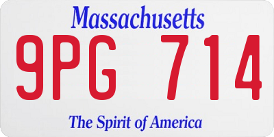 MA license plate 9PG714