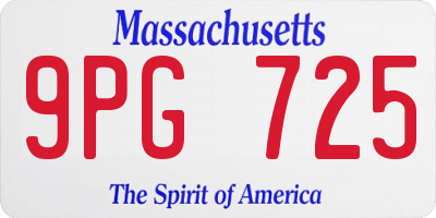 MA license plate 9PG725