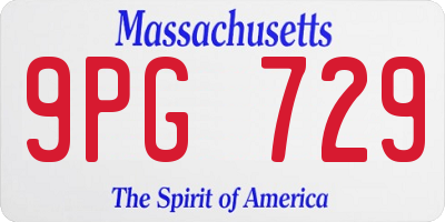 MA license plate 9PG729