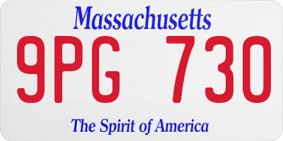 MA license plate 9PG730