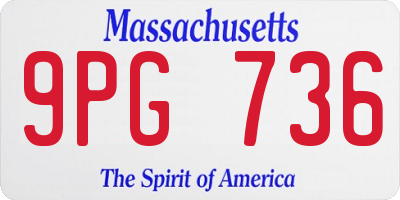 MA license plate 9PG736