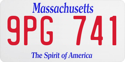MA license plate 9PG741