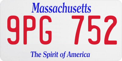 MA license plate 9PG752