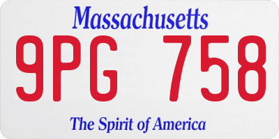 MA license plate 9PG758