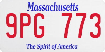 MA license plate 9PG773
