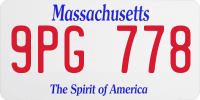 MA license plate 9PG778