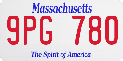 MA license plate 9PG780