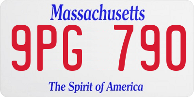 MA license plate 9PG790