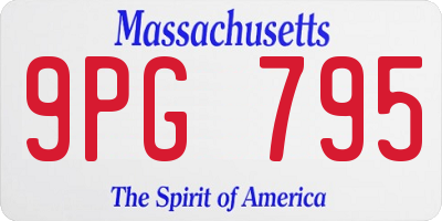 MA license plate 9PG795