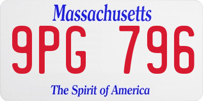 MA license plate 9PG796