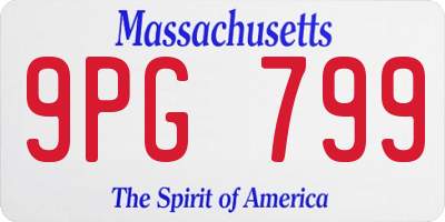 MA license plate 9PG799