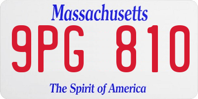 MA license plate 9PG810