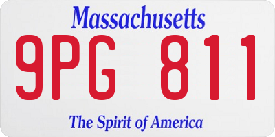 MA license plate 9PG811