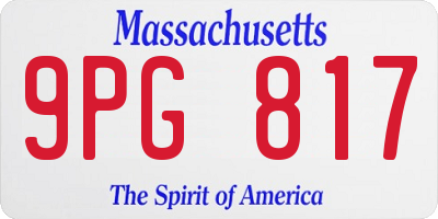 MA license plate 9PG817