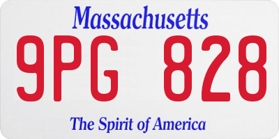 MA license plate 9PG828