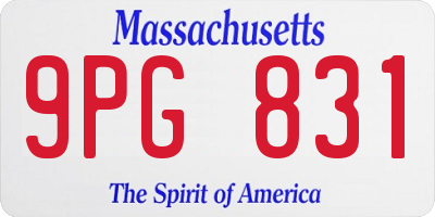 MA license plate 9PG831