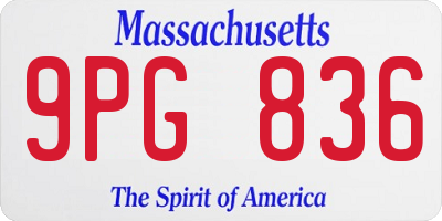 MA license plate 9PG836