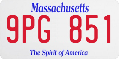 MA license plate 9PG851