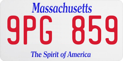 MA license plate 9PG859