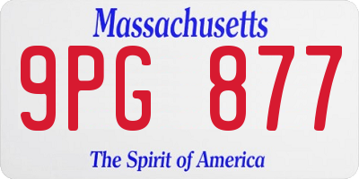 MA license plate 9PG877