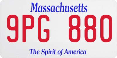 MA license plate 9PG880