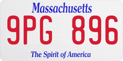 MA license plate 9PG896
