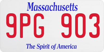 MA license plate 9PG903