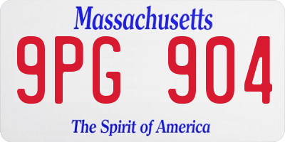 MA license plate 9PG904