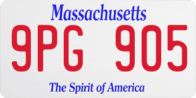 MA license plate 9PG905
