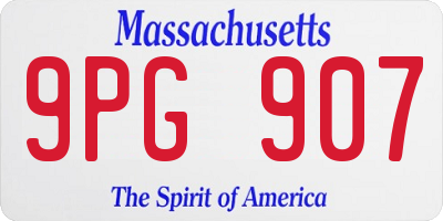 MA license plate 9PG907