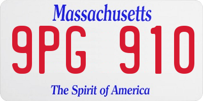 MA license plate 9PG910