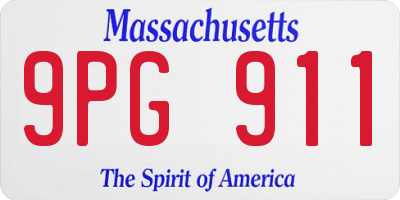 MA license plate 9PG911