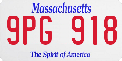 MA license plate 9PG918