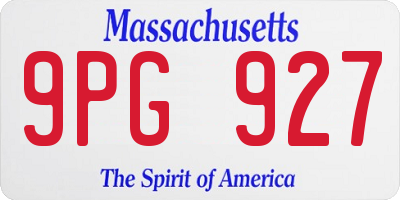 MA license plate 9PG927