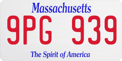 MA license plate 9PG939