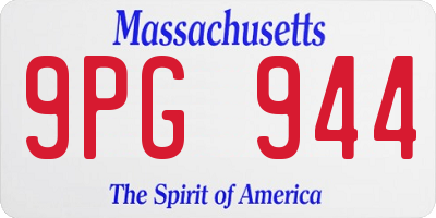 MA license plate 9PG944
