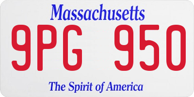 MA license plate 9PG950