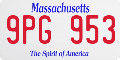 MA license plate 9PG953