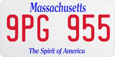 MA license plate 9PG955