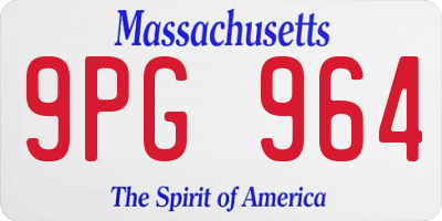 MA license plate 9PG964