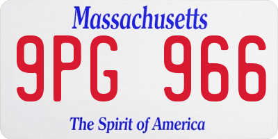 MA license plate 9PG966