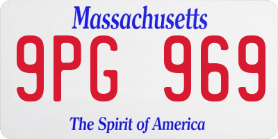 MA license plate 9PG969