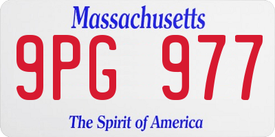 MA license plate 9PG977