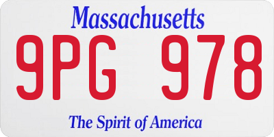 MA license plate 9PG978
