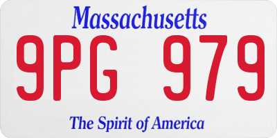 MA license plate 9PG979