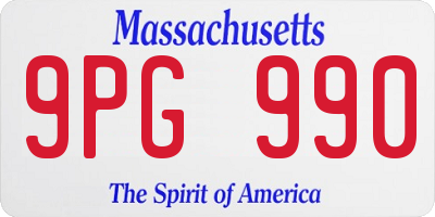 MA license plate 9PG990
