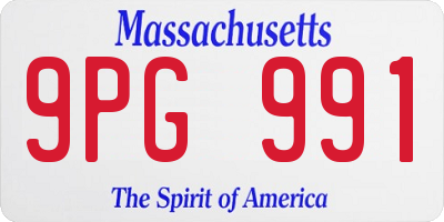 MA license plate 9PG991