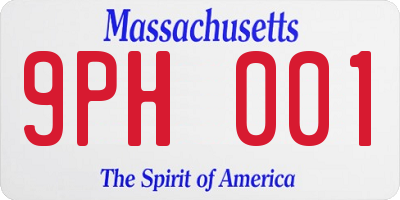 MA license plate 9PH001