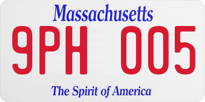 MA license plate 9PH005