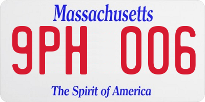 MA license plate 9PH006